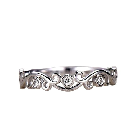 0.25 Carat Antique Style man made diamond moissanite Wedding Ring on Sterling Silver 18k Gold Plating