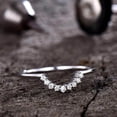 thumbnail image 1 of 0.25 Carat Art Deco Crown Diamond Moissanite Wedding Ring Wedding Band With 18K White Gold Plating, 1 of 9