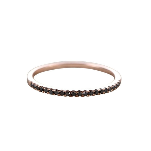 0.25 Carat Classic Black Onyx Wedding Ring Wedding Band With 18K Rose Gold Plating