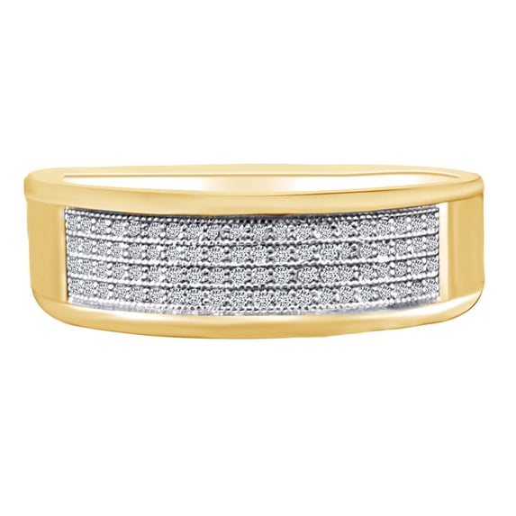 AFFY 0.25 Carat (Ctw) Round Shape White Natural Diamond Men's Engagement Ring 10k Solid White Gold