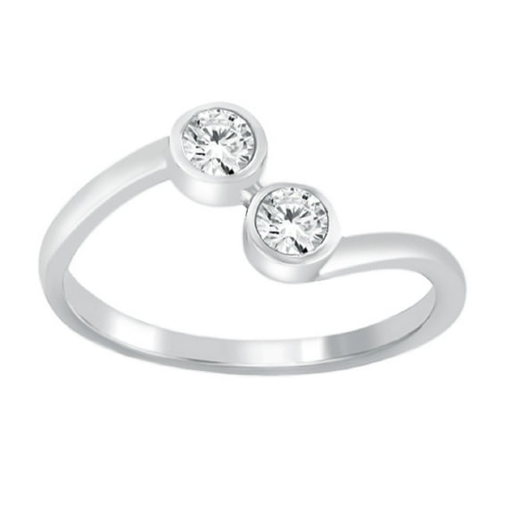 0.25 Carat Diamond Bezel Set Ring In 10K Solid Rose,Yellow & White Gold
