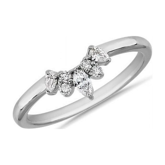 0.25 Carat New Marquise Cut Moissanite Eternity Band for Wedding Solid 14K White Gold Size 5 by Diamond-Capitals