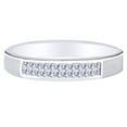 thumbnail image 1 of AFFY 0.25 Carat Princess Shape White Natural Diamond Men's Two Row Wedding Band Ring 14K Solid White Gold Ring Size-10.5, 1 of 1