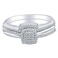 thumbnail image 1 of AFFY 0.25 Carat Round Cut White Natural Diamond Halo Wedding Engagement Bridal Ring Sets 10k Solid White Gold, 1 of 1