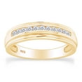 thumbnail image 1 of AFFY 0.25 Carat Round Shape White Natural Diamond Men's Wedding Band Ring 14K Gold Over Sterling Silver, 1 of 6