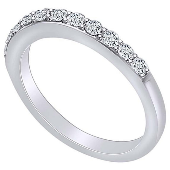 AFFY 0.25 Carat Round Shape White Natural Diamond Treditional Enagement Ring 14K Solid White Gold Ring Size-6