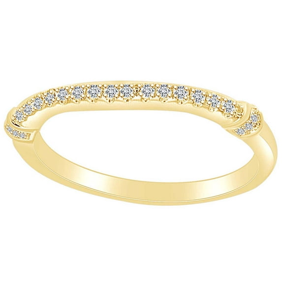 AFFY 0.25 Carat Round Shape White Natural Diamond Unique Engagement Ring 14K Solid Yellow Gold Ring Size-9.5
