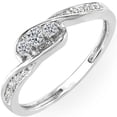 thumbnail image 1 of 0.25 Carat (ctw) 10K Gold Round Diamond Ladies 3 Stone Engagement Promise Ring 1/4 CT, 1 of 4