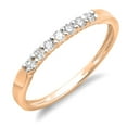thumbnail image 1 of 0.25 Carat (ctw) 10k Rose Gold Round Diamond Ladies 7 Stone Anniversary Wedding Band Stackable Ring 1/4 CT, 1 of 1