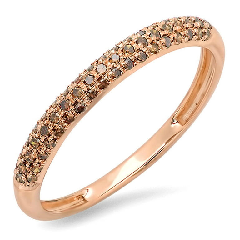 LADIES STACKABLE BAND 0.25CT ROUND DIAMOND 10K ROSE GOLD LADIES STACKABLE BAND 0.25CT ROUND DIAMOND 10K ROSE GOLD