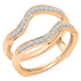thumbnail image 1 of 0.25 Carat (ctw) 14K Rose Gold Round White Diamond Ladies Anniversary Wedding Band Contour Enhancer Double Guard Ring 1/, 1 of 1