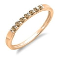thumbnail image 1 of 0.25 Carat (ctw) 18K Rose Gold Round Champagne Diamond Ladies 7 Stone Anniversary Wedding Band Stackable Ring 1/4 CT, 1 of 1
