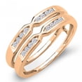 thumbnail image 1 of 0.25 Carat (ctw) 18k Gold Round Diamond Ladies Anniversary Wedding Band Guard Double Ring 1/4 CT, 1 of 1