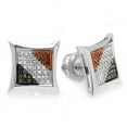 thumbnail image 1 of 0.25 Carat (ctw) Blue, White & Red Round Diamond Micro Pave Setting Kite Shape Stud Earrings 1/4 CT, 1 of 1