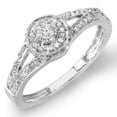 thumbnail image 1 of 0.25 Carat (ctw) Sterling Silver Round Diamond Ladies Split Shank Halo Engagement Ring 1/4 CT, 1 of 4