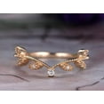 thumbnail image 1 of 0.25 Carat ring Wedding Band in Flower Design Antique Style Band with 18k Gold Plating, 1 of 8