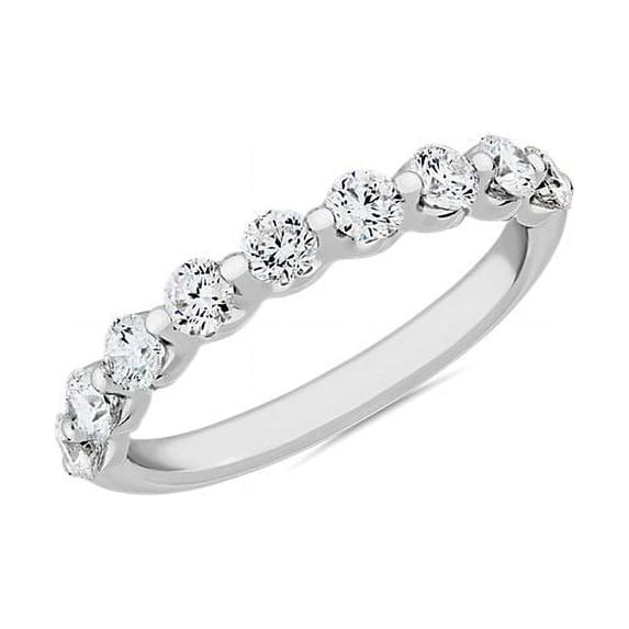 0.25 Ct Brilliant Round Cut Natural Diamond Round Engagement Eternity Band for her Solid 14K White Gold Size 5.5