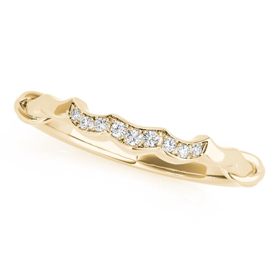 0.25 Ct Diamond Curved Wedding Band - Bridal Ring Set In 10K Yellow Gold