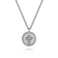 thumbnail image 1 of 0.25 Ct Round Cut Natural Diamond Beautiful Religious Cross Pendant Necklace for Ladies in 18K White Gold With 18 inches chain, 1 of 4