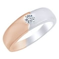 thumbnail image 1 of AFFY 0.25 Ct White Natural Diamond Men's Solitaire Band Ring in 14k Rose Gold Ring Size : 5.5, 1 of 1