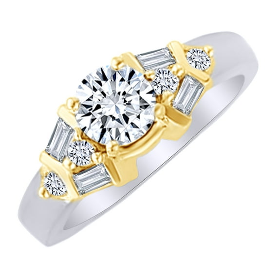 AFFY 0.25 Ct White Natural Diamond Wrap Style Enhancer Ring in 14k White Gold