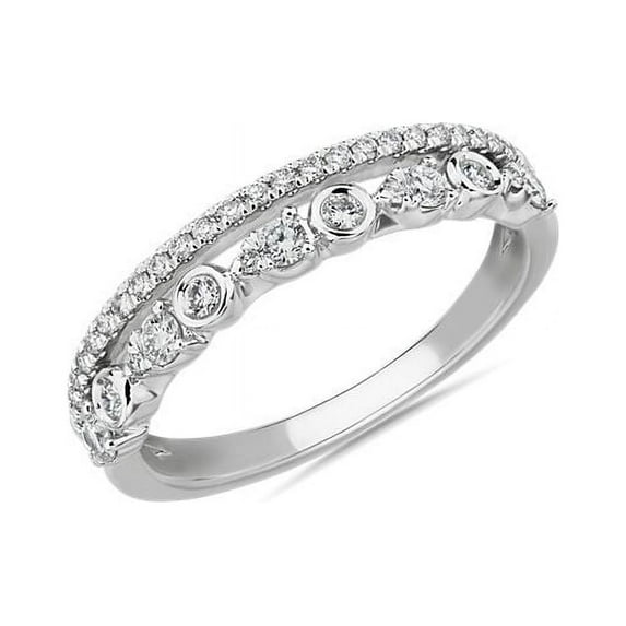 0.25 Ct Wonderful Round Cut Moissanite Eternity Band for Engagement Gift Solid 18K White Gold Size 7 by Diamond-Capitals