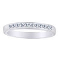 thumbnail image 1 of AFFY (0.25 Cttw) Princess Cut White Diamond Channel Set Engagement Band Ring In 14K Solid White Gold, 1 of 1