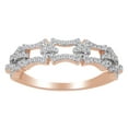 thumbnail image 1 of AFFY (0.25 Cttw) Round Cut White Diamond Link Engagement Wedding Ring In 14K Solid Rose Gold, 1 of 1