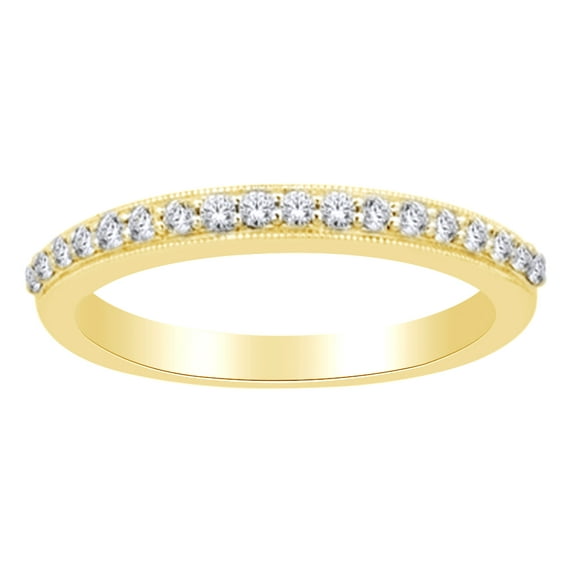 AFFY (0.25 Cttw) Round Cut White Natural Diamond half Eternity band Ring In 14K Solid Yellow Gold