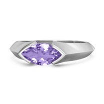 0.25 Ctw Marquise Amethyst 925 Sterling Silver Engagement Women Valentines Day Gifts Ring