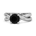 thumbnail image 1 of 0.25 Ctw Round Cut Black Spinel 925 Sterling Silver Embrace Women Valentines Day Gifts Ring, 1 of 3