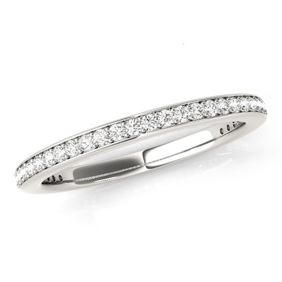 0.25 . Elegant And Simple Diamond Wedding Band - Bridal Ring Set In 10K White Gold