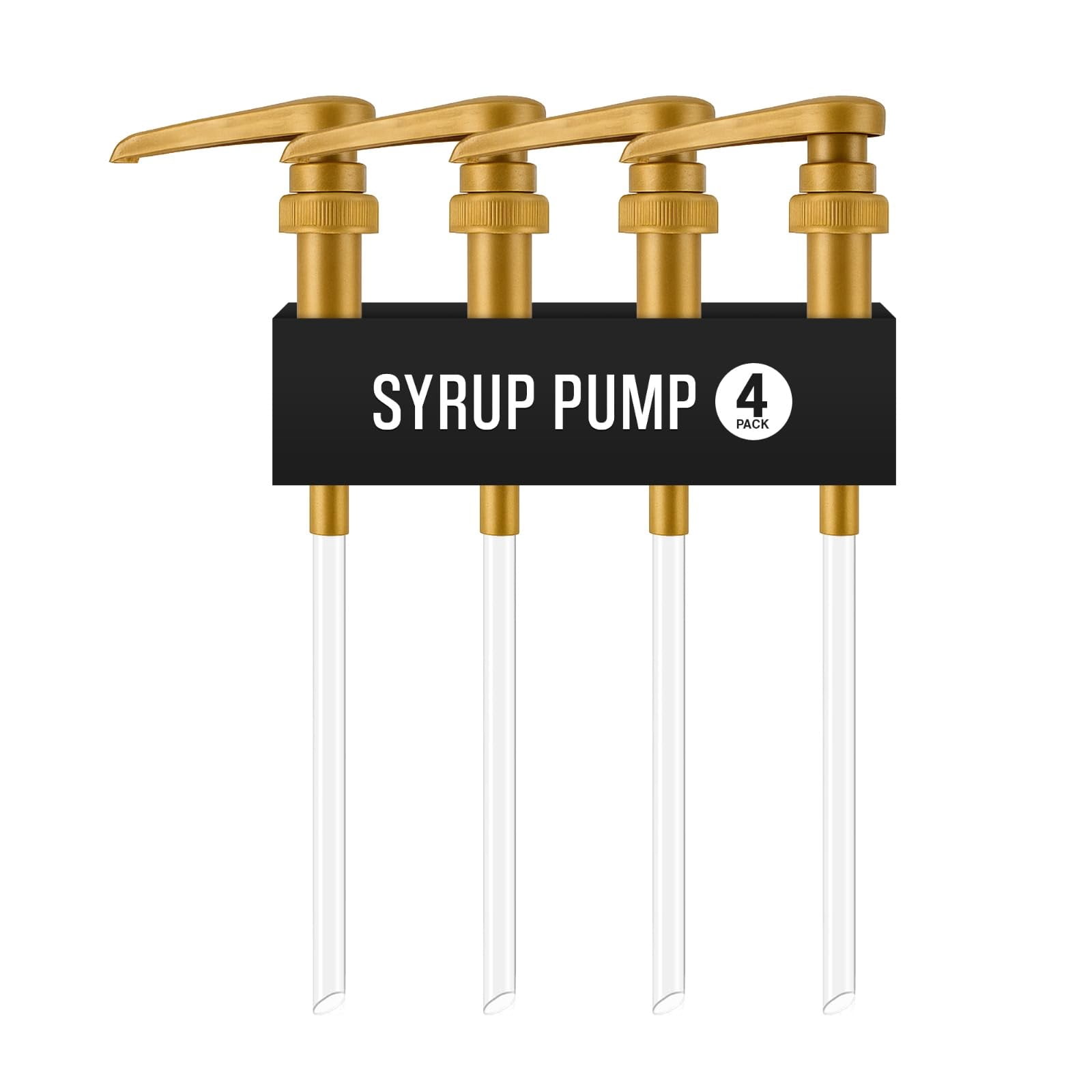 0.25 Fl Oz Gold Pack of 4 Condiment Dispenser Syrup Pumps