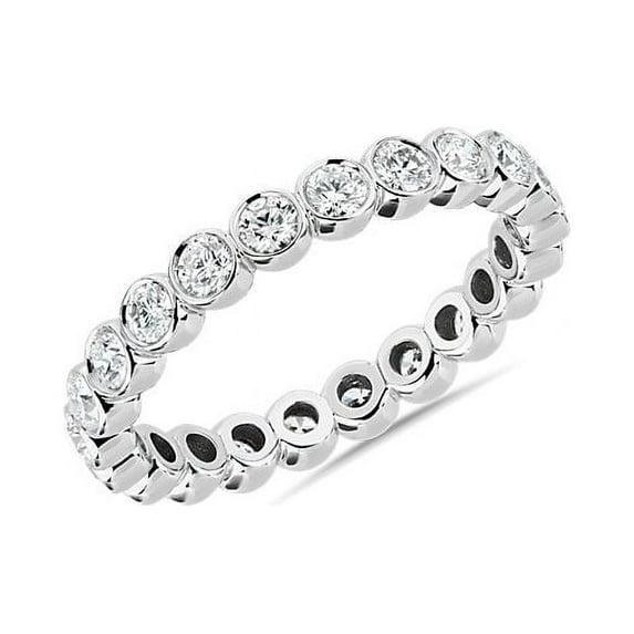 0.25 T.C.W Unique VS1 Round Natural Diamond Eternity Band for Wedding and Anniversary Solid 14K White Gold Size 7