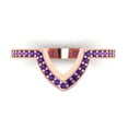 thumbnail image 1 of 0.25 ct Brilliant Round Cut Natural Amethyst 14k Rose Gold Stackable Band SZ 3.5, 1 of 6