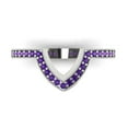 thumbnail image 1 of 0.25 ct Brilliant Round Cut Natural Amethyst 18K White Gold Stackable Band SZ 8.75, 1 of 6