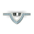 thumbnail image 1 of 0.25 ct Brilliant Round Cut Natural Sky Blue Topaz 18K White Gold Stackable Band SZ 3.75, 1 of 6