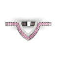 thumbnail image 1 of 0.25 ct Brilliant Round Cut Simulated Pink Diamond 14k White Gold Stackable Band SZ 10.5, 1 of 6