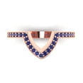 thumbnail image 1 of 0.25 ct Brilliant Round Cut Simulated Tanzanite 14k Rose Gold Stackable Band SZ 9, 1 of 6