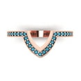 thumbnail image 1 of 0.25 ct Brilliant Round Cut Simulated Turquoise 14k Rose Gold Stackable Band SZ 5.25, 1 of 6