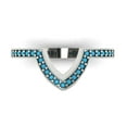 thumbnail image 1 of 0.25 ct Brilliant Round Cut Simulated Turquoise 14k White Gold Stackable Band SZ 5.25, 1 of 6