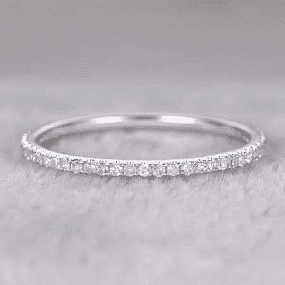 0.25 ct Classy Semi Eternity Wedding Band with Real Moissanite Diamonds with 18k Gold Plating