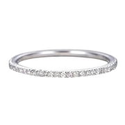JEENJEWELS 0.25 ct Classy Semi Eternity Wedding Band with Real Moissanite Diamonds