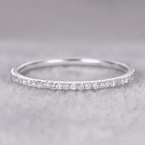 0.25 ct Solid Semi Eternity White Gold Wedding Band with Real Moissanite Diamonds