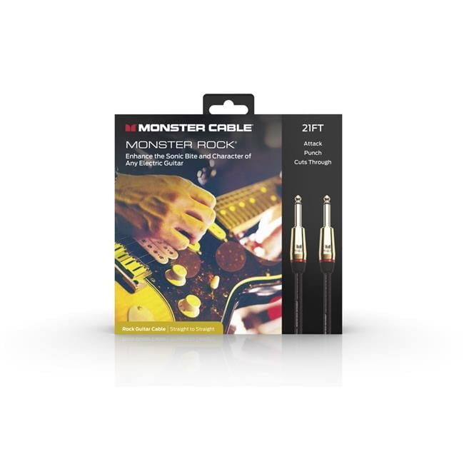 0.25 ft. Monster 600542-00 Prolink Rock Instrument Cable with 21 ft. Straight to Straight