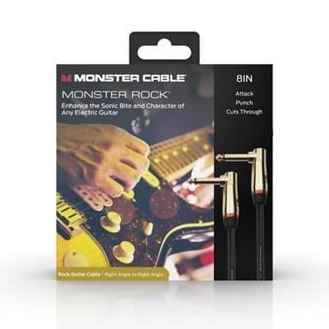 0.25 in. Angle Monster 600536-00 Prolink Rock Instrument Cable with 8 in. Right Angle to Right