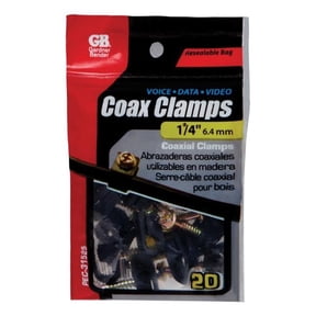 0.25 in. Black Coaxial Clamp, 20 Piece