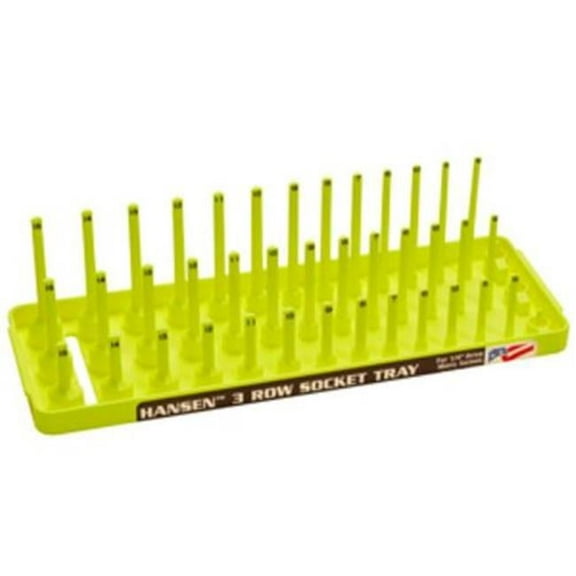 0.25 in. Drive 3 Row Metric Socket Holder, HV Yellow