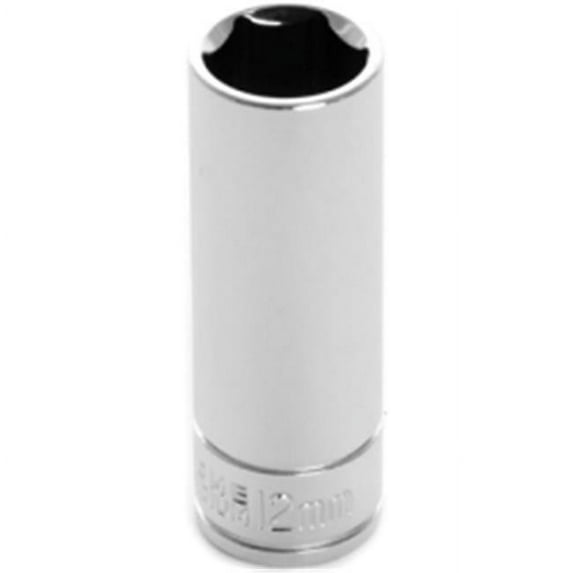 0.25 in. Drive Point Deep Chrome Socket, 12 mm