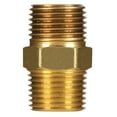 thumbnail image 1 of 0.25 in. MPT Pipe Hex Nipple in Yellow Brass - pack of 10, 1 of 1